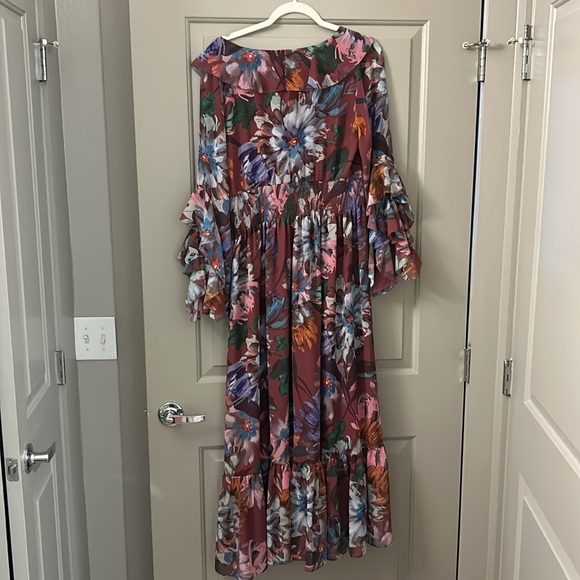 ❤️Host Pick❤️ NWTs Soft Surroundings Fiore Rosa Ruffle Sleeve Tiered Maxi Dress - Picture 8 of 8